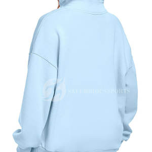 Premium Quality Soft Polyester/Cotton Winter Women's Quarter <b>Zip</b> Sweatshirt Front Logo Custom Design Eco-Friendly Breathable - Product Image 2