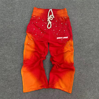 Pantalones Deportivos Personalizados de Estilo Urbano, Ecológicos, Transpirables, con Lavado Ácido, Bordados, de Felpa Francesa, 100% Algodón, para Hombre, de Pierna Ancha y Ajustados