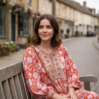 Robe mi-longue pour femmes à motifs floraux d'été, robe en coton imprimé à la main indienne, tenue pour maman, cadeaux pour elle, festival, mariage