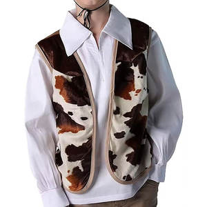 Chaleco de Cuero Auténtico con Pelo de Vaca para Hombre, Ecológico, de Secado Rápido, Transpirable, Servicio OEM - Product Image 1