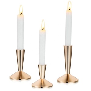 Gleaming Golden Metal Candle Stand Superior Quality Anti-Rust Non-Slip Dinning Table Decor <b>Light</b>-Usage Candle <b>Stick</b> Holders - Product Image 6