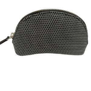 Monedero de viaje con logotipo personalizado, monedero con cremallera impermeable con patrón bordado de poliéster reciclado negro a la moda para - Product Image 1