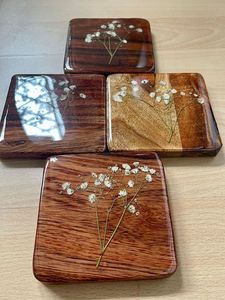 ELEVATE Set de sous-verres carrés en résine époxy de qualité Effet océan Décoratif pour la maison Dessous de verre promotionnels - Product Image 2