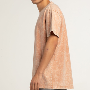 2024 camiseta de calle Vintage para hombre, Camiseta de algodón 100% lavado ácido negro de gran tamaño, transpirable con logotipo personalizado, venta al por mayor - Product Image 3