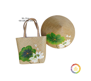 Bolsa de algas marinas hecha a mano al por mayor, bolsa de paja tejida natural para mujer, bolsa de algas marinas tejida natural hecha en Vietnam - Product Image 5