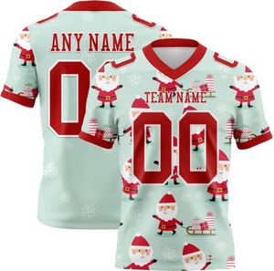 Camiseta de Fútbol Roja Personalizada con Rayas Azul Claro, Nombre del Equipo y Número Personalizados, Malla Transpirable - Product Image 5