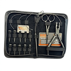 Kit de pinces à cheveux professionnelles multifonctionnelles en micro/nano noir mat avec logo personnalisé, pour l'ajustement et le retrait, en acier inoxydable - Product Image 6