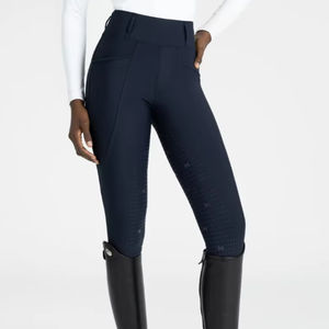 Leggings de equitación para mujer con logotipo personalizado, panel de malla con silicona en el asiento, pantalones elásticos para entrenamiento de equitación, diseño personalizado - Product Image 1