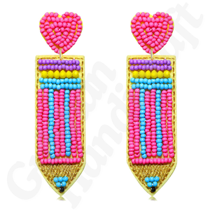 Pendientes de gota con cuentas multicolores hechos a mano para mujer Regalos de agradecimiento para maestros Estilo de moda - Product Image 2