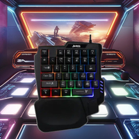 Clavier souris de jeu lumineux à une main avec repose-poignets rétroéclairé par LED 35 touches contrôleur de jeu ergonomique pour ordinateur PC