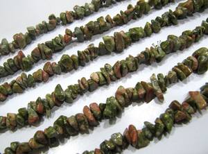 Unakite Natural Irregular Chip grava sin cortar Pepita Suave 4 a 8mm cuentas de Color verde joyería cuentas hebra 34 pulgadas de largo - Product Image 2