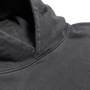 Custom 400gsm Fleece Vintage mens cropped HOODIE heavyweight crop HOODIE hombres Acid Wash hoodies - Product Image 2