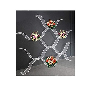 Juego de dos centros de mesa de arreglo de flores de color blanco de hierro con centro de mesa de boda de la mejor calidad a granel - Product Image 3