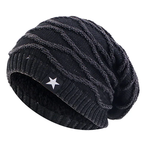 Gorro de punto cálido de invierno Unisex para adultos Vintage de alta calidad con logotipo personalizado, gorro acanalado holgado, forro esponjoso con puntos para viajes al aire libre - Product Image 2