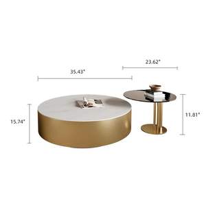 Gold Modern Luxury High Quality Rectangular Metal Top Coffee <b>Table</b> Adjustable Height <b>Stainless</b> <b>Steel</b> Frame 4-Year Warranty - Product Image 2