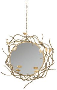 Miroir mural géométrique irrégulier en forme de vague métallique contemporain avec éclairage et finition artisanale pour mariages - Product Image 5