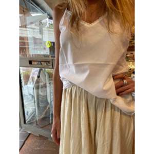 Cotton Camisole <b>White</b> Sleeveless Casual Style with <b>Lace</b> Decoration Plus Size Free Size Seamless Knitted Weaving Method - Product Image 1