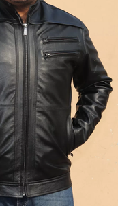 แจ็กเก็ตหนังแฟชั่นสำหรับผู้ชาย, แจ็คเก็ตหนังแกะสำหรับผู้ชายระบายอากาศได้อย่างยั่งยืน - Product Image 4