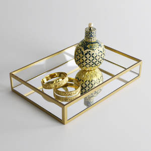 Bandeja de Servicio Decorativa de Metal Moderna para el Hogar, Hotel, Regalos de Navidad y Bodas - Forma Redonda Multifuncional - Product Image 3