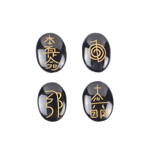 Usui Reiki Noir Agate Avec Usui Reiki Set Symbole Set Pierre Naturelle Guérison Usui Cristal Reiki Gemstone Vente en Gros - Product Image 2