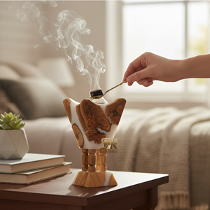 Brûleur d'encens élégant en bois de résine fait à la main Bakhoor Holder pour une utilisation quotidienne dans le bureau du temple à la maison et les espaces d'aromathérapie - Product Image 1