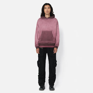 Sweat à capuche homme 100% coton oversize délavé à l'acide Streetwear pull thermique pour l'hiver sweats à capuche OEM lourds - Product Image 2