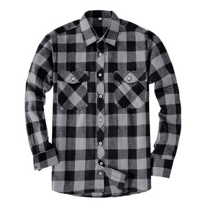 Mens High-quality 100% Cotton Breathable Short Sleeve <b>Canvas</b> Flannel Shirt Custom Label - Product Image 1