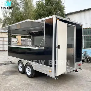 High Quality Street Fast Food Trucks Trailers with Wheels China Food Mobile Bar Manufacturer Donut Restaurant Mobile