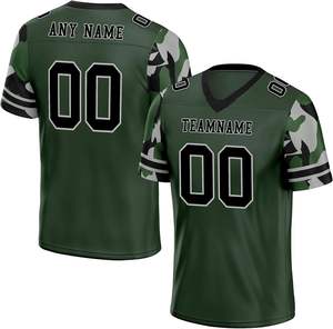 Camisetas ligeras de fútbol americano, ajuste de gran tamaño personalizado, gráficos transpirables de alta calidad, sublimación de camuflaje para la universidad - Product Image 4