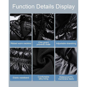 Chaqueta Acolchada Moderna para Mujer, Tejido Transpirable, Resistente al Viento, Aislante, Cuello Alto, Tinte Liso - Product Image 4