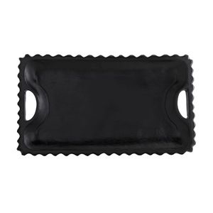 Plateau en aluminium de qualité supérieure en forme de rectangle avec finition élégante Parfait pour servir des collations et des desserts Plateau de service avec poignée - Product Image 3