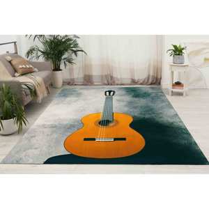 Alfombra con Estampado de Guitarra, Regalo para Guitarrista, Alfombra Musical, Alfombra Delgada de Tela No Tejida - Product Image 3