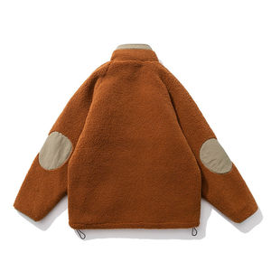 Wholesale Custom Solid Color Zipper Wholesale Embroidery <b>Sherpa</b> Winter Coat Polar <b>Fleece</b> Jacket Street Jackets for <b>Men</b> - Product Image 2