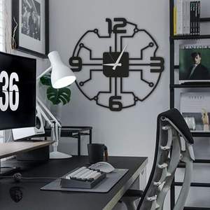 Reloj de Pared Industrial de Metal para Interiores de Estilo Loft con Diseño Audaz y Marco Resistente para una Durabilidad Duradera - Product Image 4