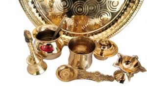 ชุดถาดบูชาทองเหลืองพรีเมียม ดีไซน์ดั้งเดิม เหมาะสำหรับการบูชาในเทศกาล งานขึ้นบ้านใหม่ และเป็นของขวัญทางศาสนา - Product Image 2