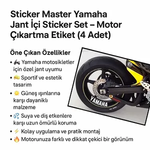 Ensemble de 4 autocollants de logo pour jantes Yamaha, imperméables, autocollants 3D pour une utilisation décorative - Product Image 3