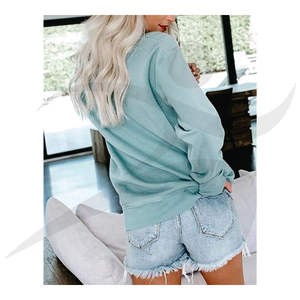 เสื้อสเวตเตอร์ผู้หญิงแขนยาวผ่าสีพื้นลำลองสำหรับฤดูหนาว - Product Image 6