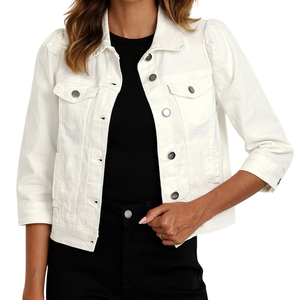 Veste en jean confortable pour femmes Streetwear classique tissu respirant doux au toucher conçu pour les tenues de mode décontractées - Product Image 2