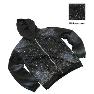 Sudadera con Capucha Personalizada Unisex 100% Algodón, Nueva Sudadera Lisa para Otoño e Invierno, Diseño con Estampado en Caliente, Adornada con Diamantes de Imitación para Hombre - Product Image 2