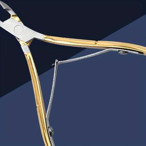 Tijeras Profesionales de Acero Inoxidable para Remover Cutículas, 1/3 Piezas, Color Beige, Resistentes, Doradas, con Puntas Dentadas, Herramientas de Pedicura - Product Image 5