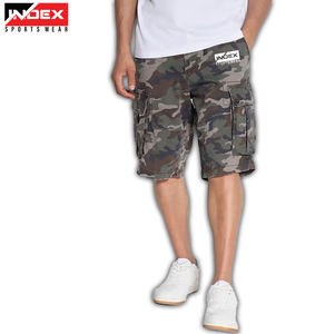 Short de sport en coton et polyester de qualité pour hommes, en maille, pour l'entraînement, style sportif athlétique et décontracté, avec poches et motif solide, fabriqué au Pakistan - Product Image 4