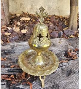 กระถางธูปทองเหลืองที่ใส่ธูปทองเหลืองสำหรับการนมัสการในโบสถ์การตกแต่งวัดและการใช้พิธีกรรมทางจิตวิญญาณ - Product Image 6