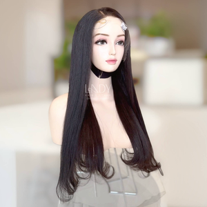 Peluca con cierre de cabello humano Real 100%, precio al por mayor, hueso vietnamita, punta roma recta, encaje HD - Product Image 3