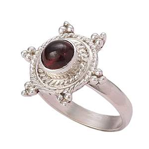Garnet 925 Sterling <b>Silver</b> Handmade <b>Ring</b> Boho January Birthstone <b>Opal</b> Jewelry Perfect Gift for Her Birthday or Anniversary - Product Image 1