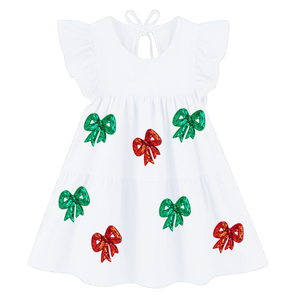 Moda Adorable Cascanueces Lentejuelas Motivos hechos a mano Niños pequeños Navidad Mangas completas Vestidos para niñas Ropa para niños - Product Image 3