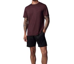 Vente en gros de t-shirts à col ras du cou pour hommes, manches courtes, couleur unie, confort, entraînement et ruine, vêtements de sport, utilisation en extérieur, respirants - Product Image 1