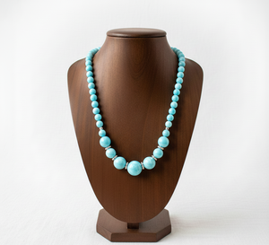 High Quality 18-Inch Silver 925 Geometric Imitation Pearl <b>Beaded</b> Necklace Unisex Hand Knotted Trendy Natural Larimar Stone Gift - Product Image 5