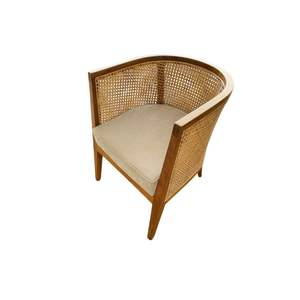 Fauteuil lounge moderne minimaliste en teck et rotin pour hôtel, villa, salon résidentiel - Product Image 2