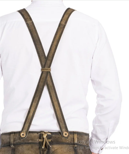 Bavarian Goat Suede <b>Leather</b> Lederhosen <b>Shorts</b> New Men Bavarian Lederhosen Brown Oktoberfest Lederhosen Low Cost Lowest Prices - Product Image 3