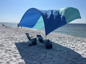 Tenda <span class=keywords><strong>da</strong></span> Spiaggia a Montaggio Automatico ad Energia Eolica UPF 50+ Portatile Resistente al Vento Montaggio Rapido Riparo dal Sole per Campeggio e Barca - Product Image 2